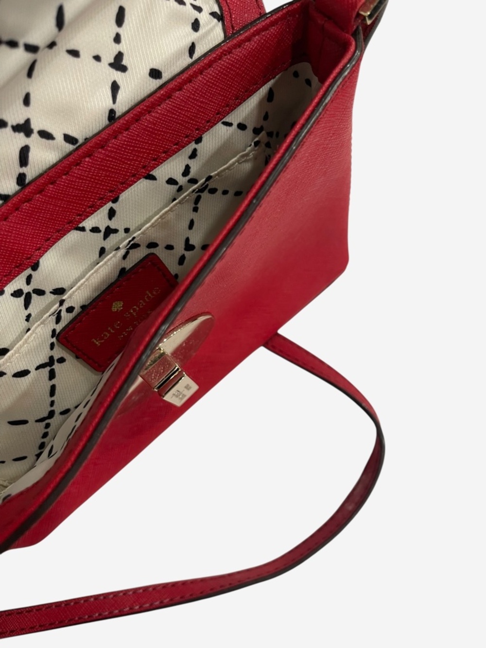vintage red kate spade leather mini shoulder bag - Picture 6 of 6